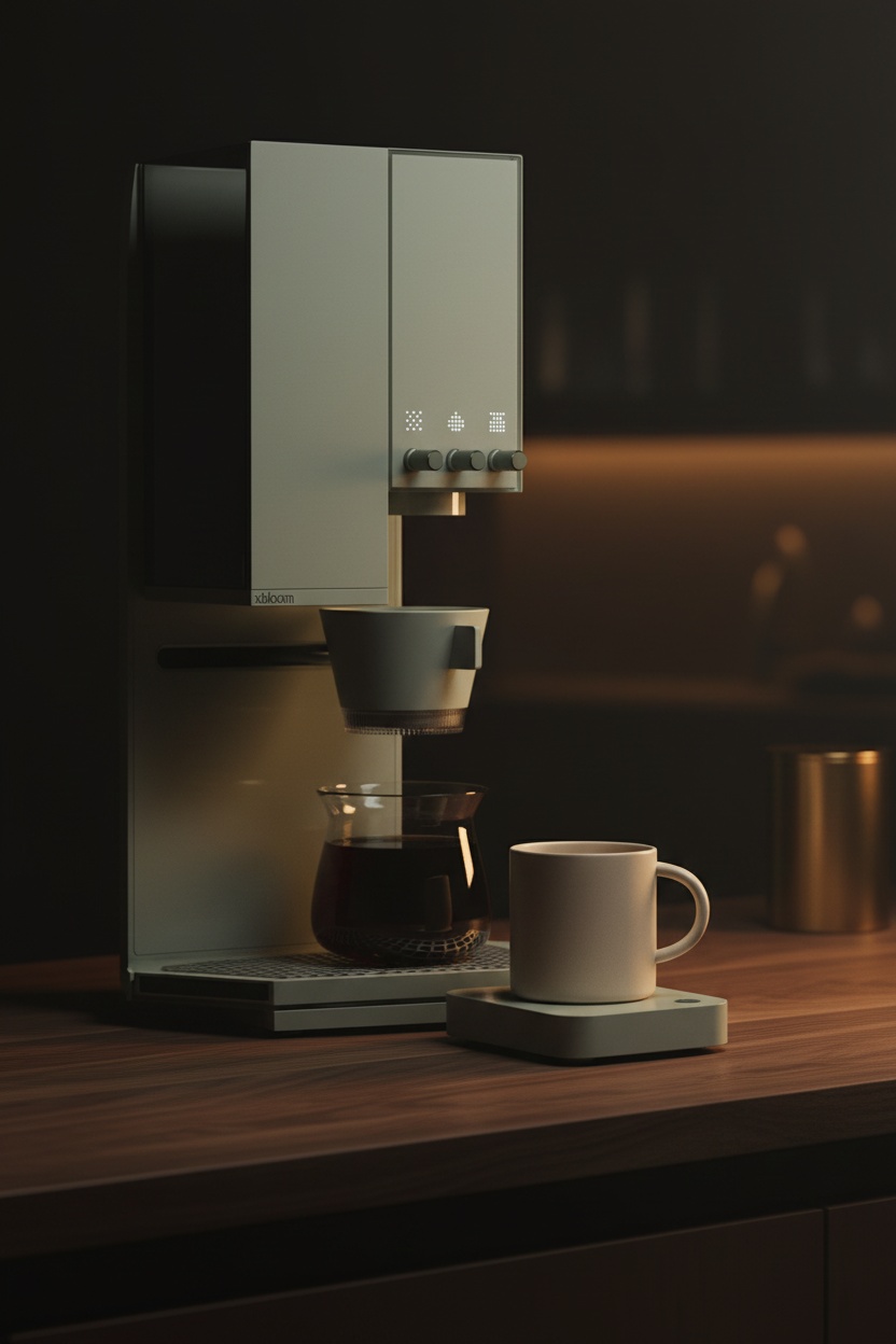 Studio Coffee Machine – Drip Coffee Maker with Built-in Grinder and Scale, styled for the Nearfield coffee bar
